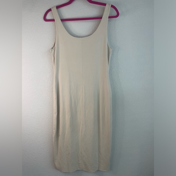 Peruvian Connection Pima Cotton Midi Tank Dress Cream/Beige size S - Picture 4 of 8